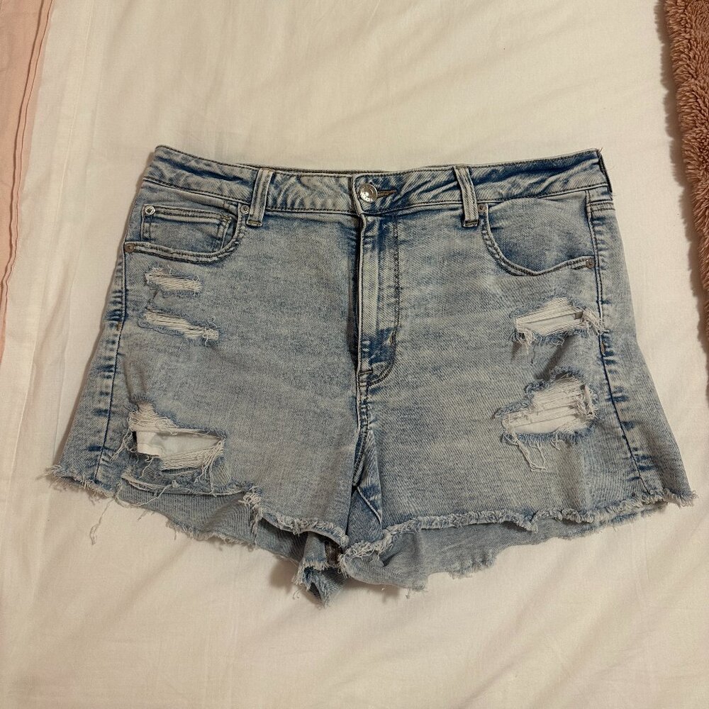 American Eagle Hi-Rise Shortie Denim Shorts 18